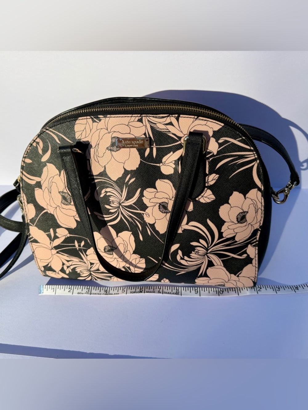 kate spade Black & Blush Floral Dome Satchel - Picture 3 of 6